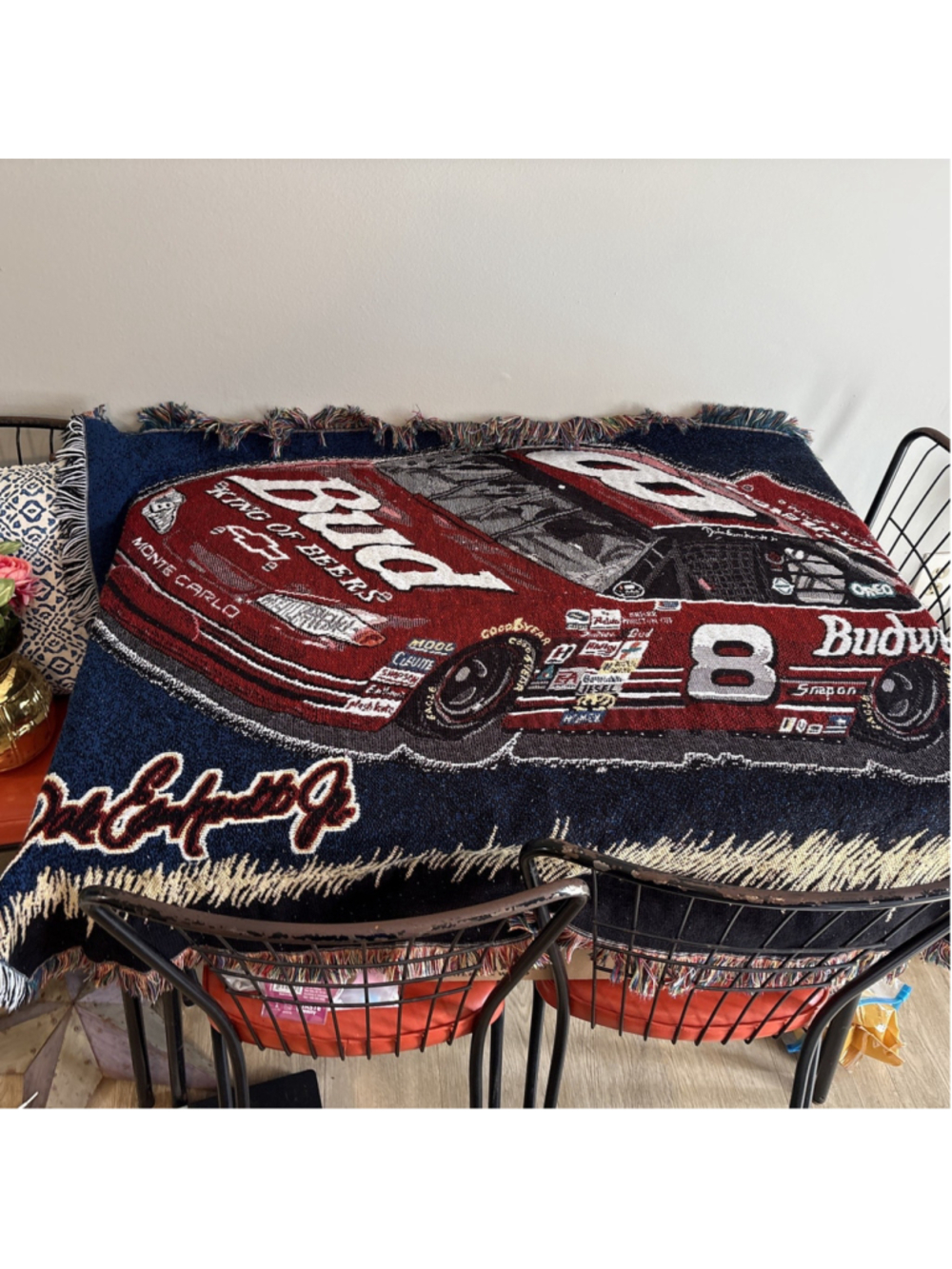 Dale Earnhardt Jr. #8 Throw Blanket Budweiser 57x42” NASCAR Monte Carlo 1172